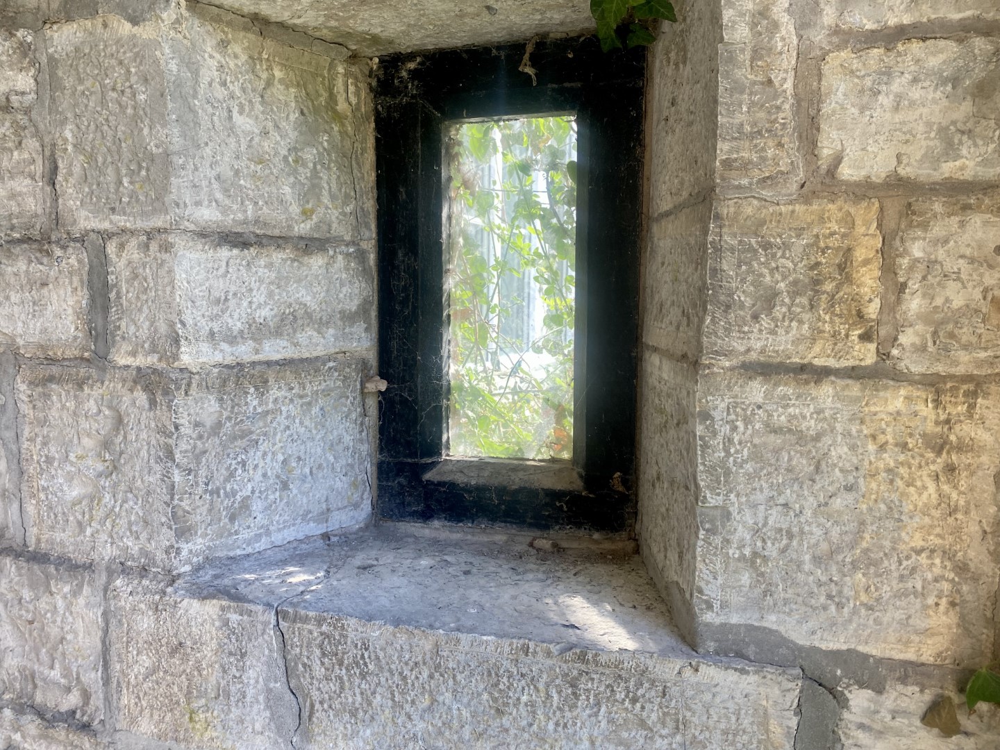 stone deep set dark bordered window